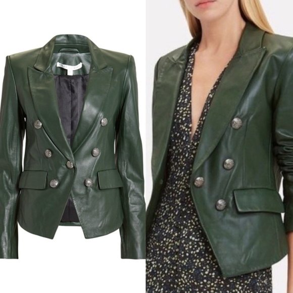 ❌SOLD❌Veronica Beard Cooke Leather Dickey Jacket - Picture 2 of 13
